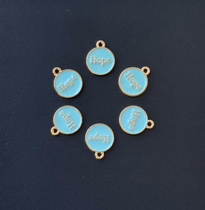 Four Pieces Enamelled Charms - Sky Blue Hope Charms