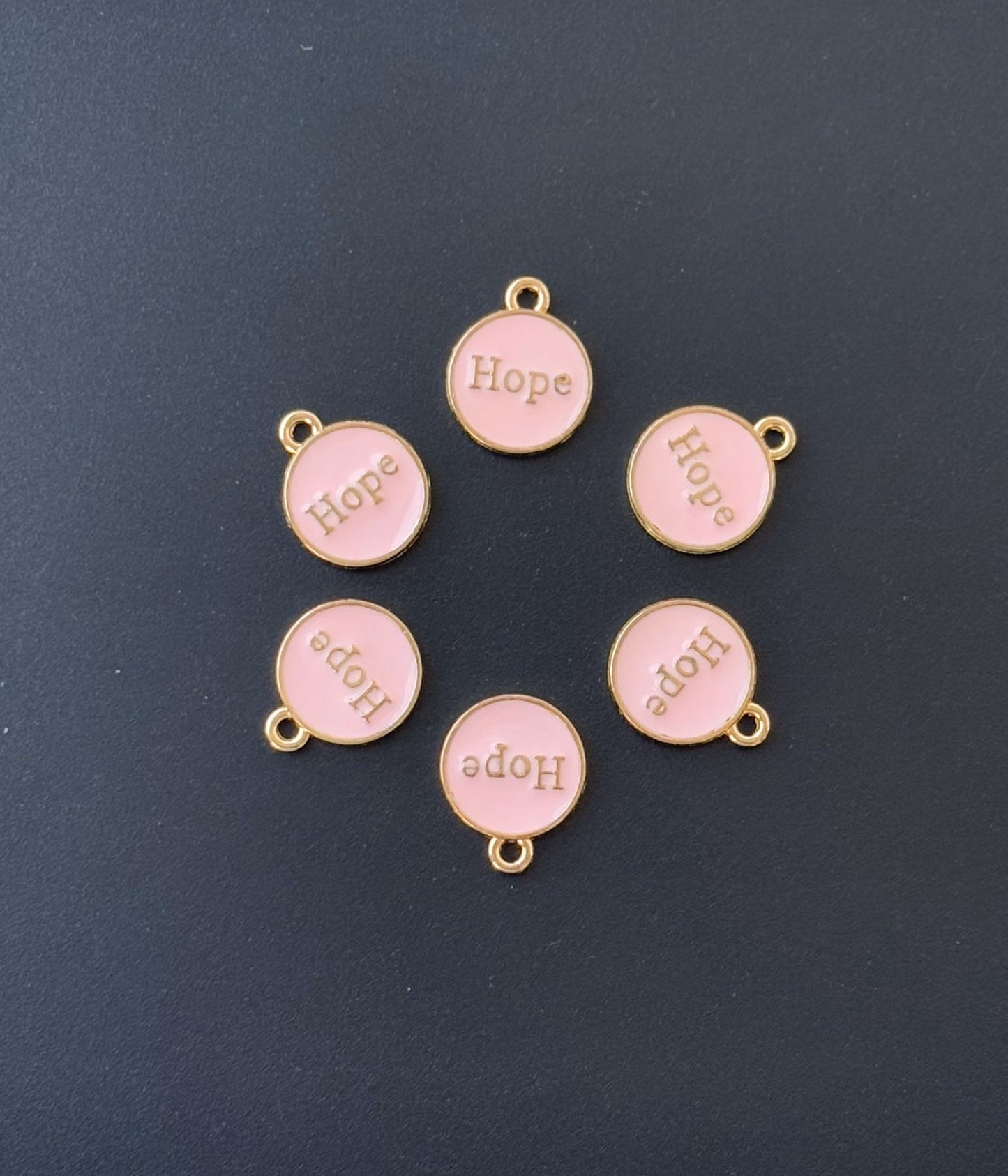 Four Pieces Enamelled Charms - Pink Hope Charms