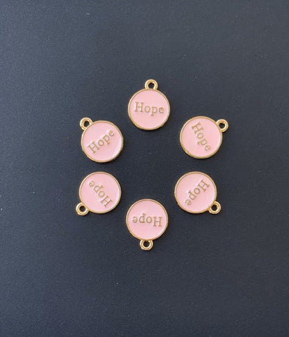 Four Pieces Enamelled Charms - Pink Hope Charms