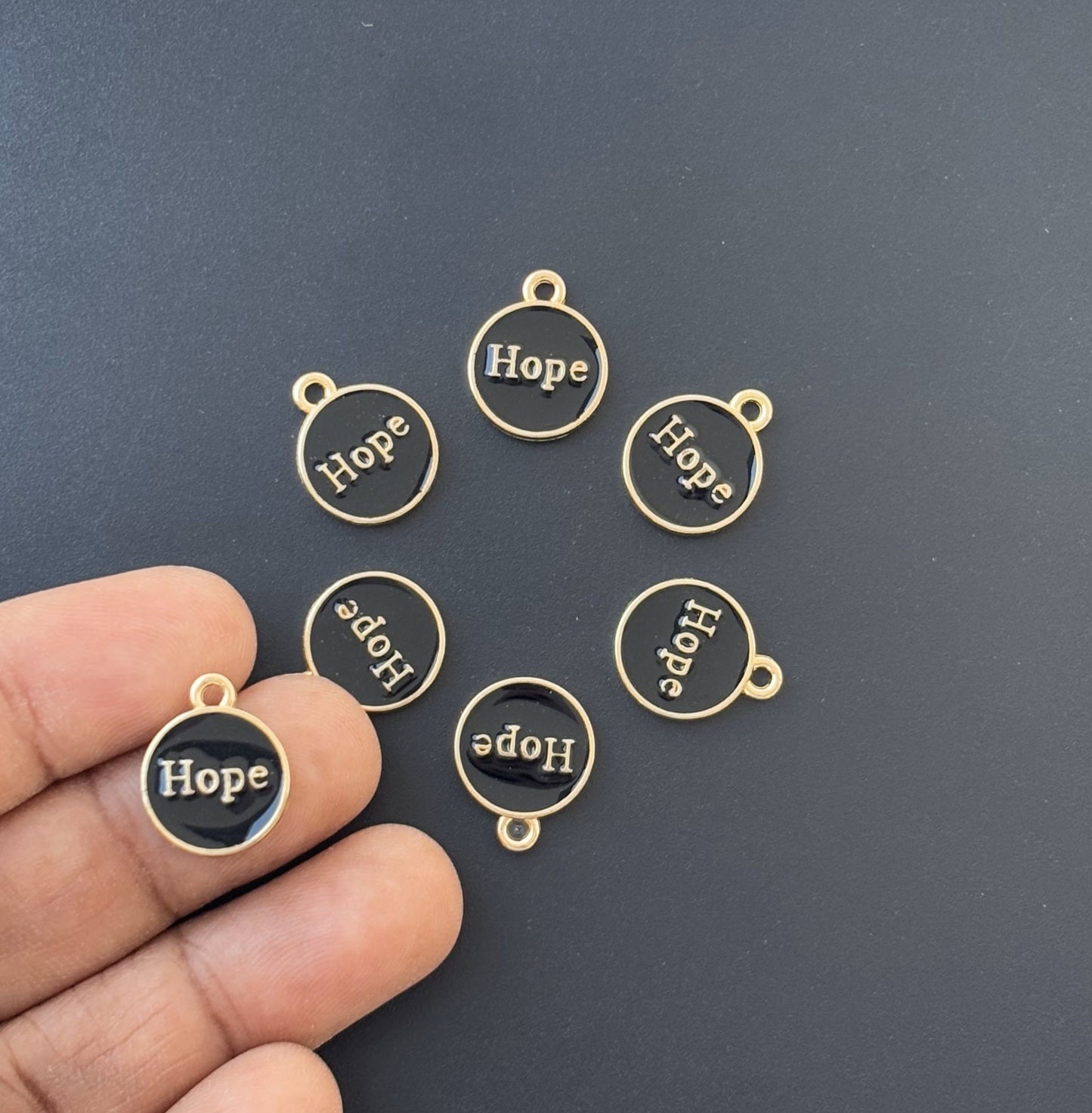 Four Pieces Enamelled Charms - Black Hope Charms