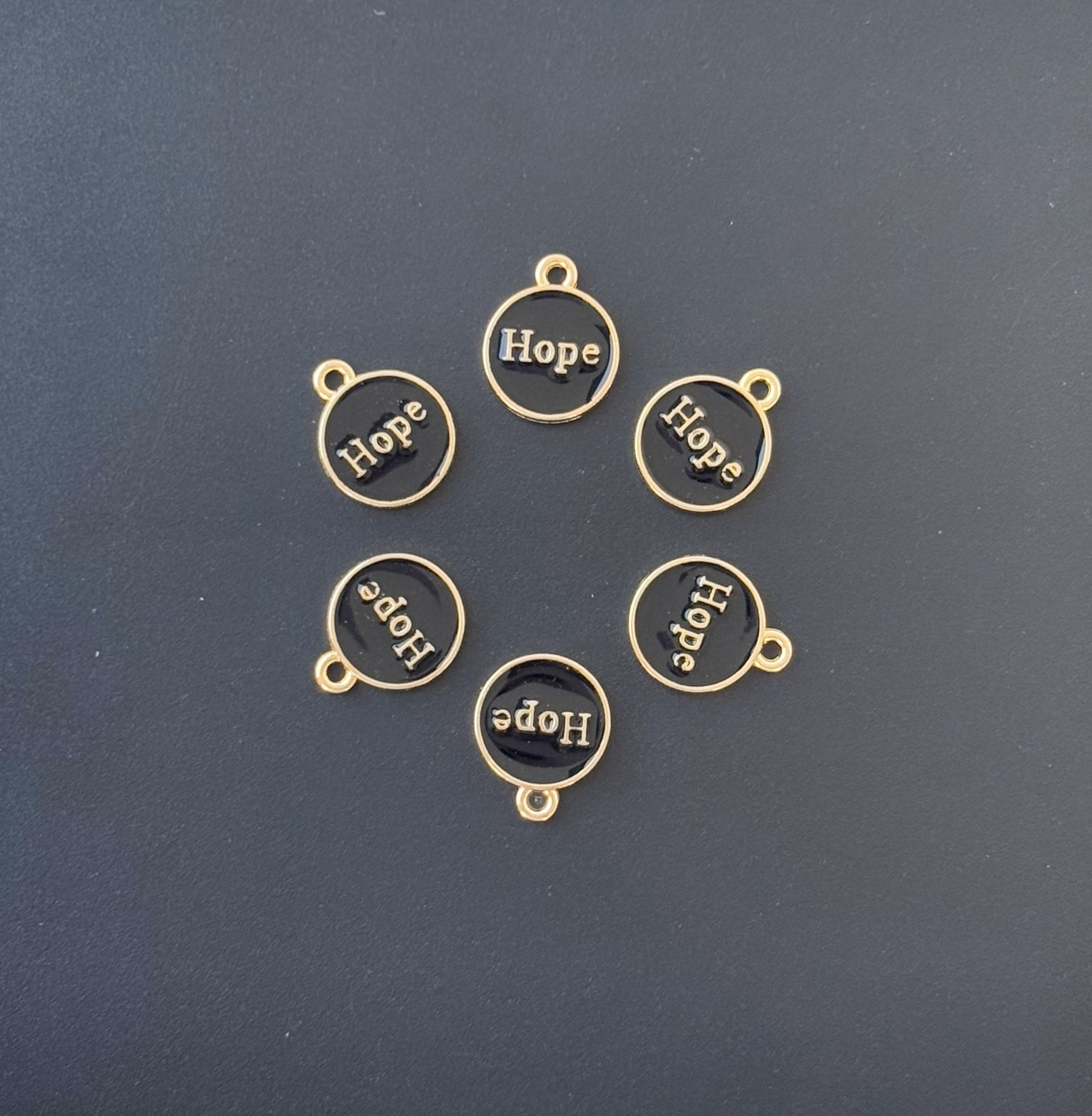 Four Pieces Enamelled Charms - Black Hope Charms
