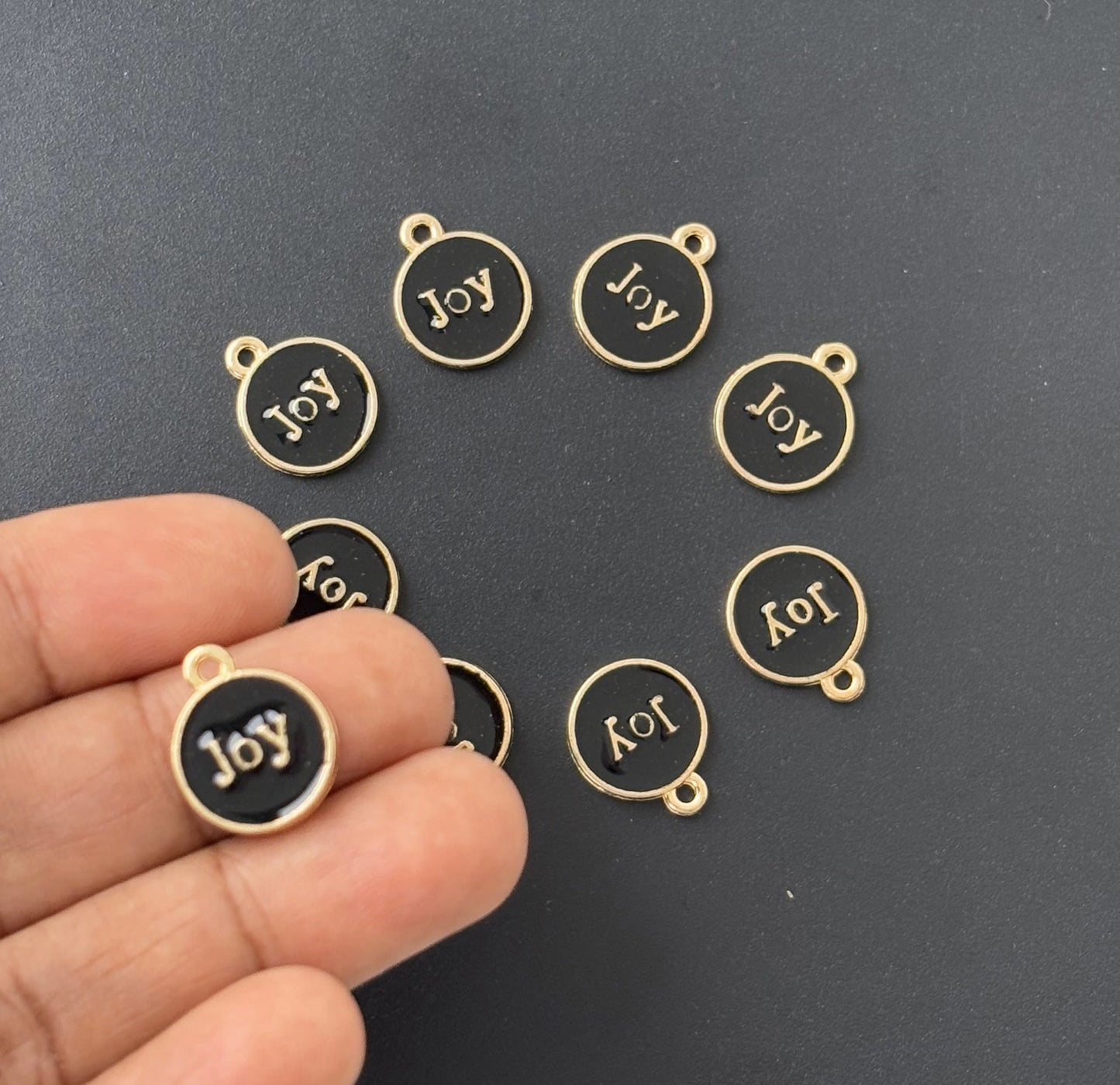 Four Pieces Enamelled Charms - Black Joy Charms