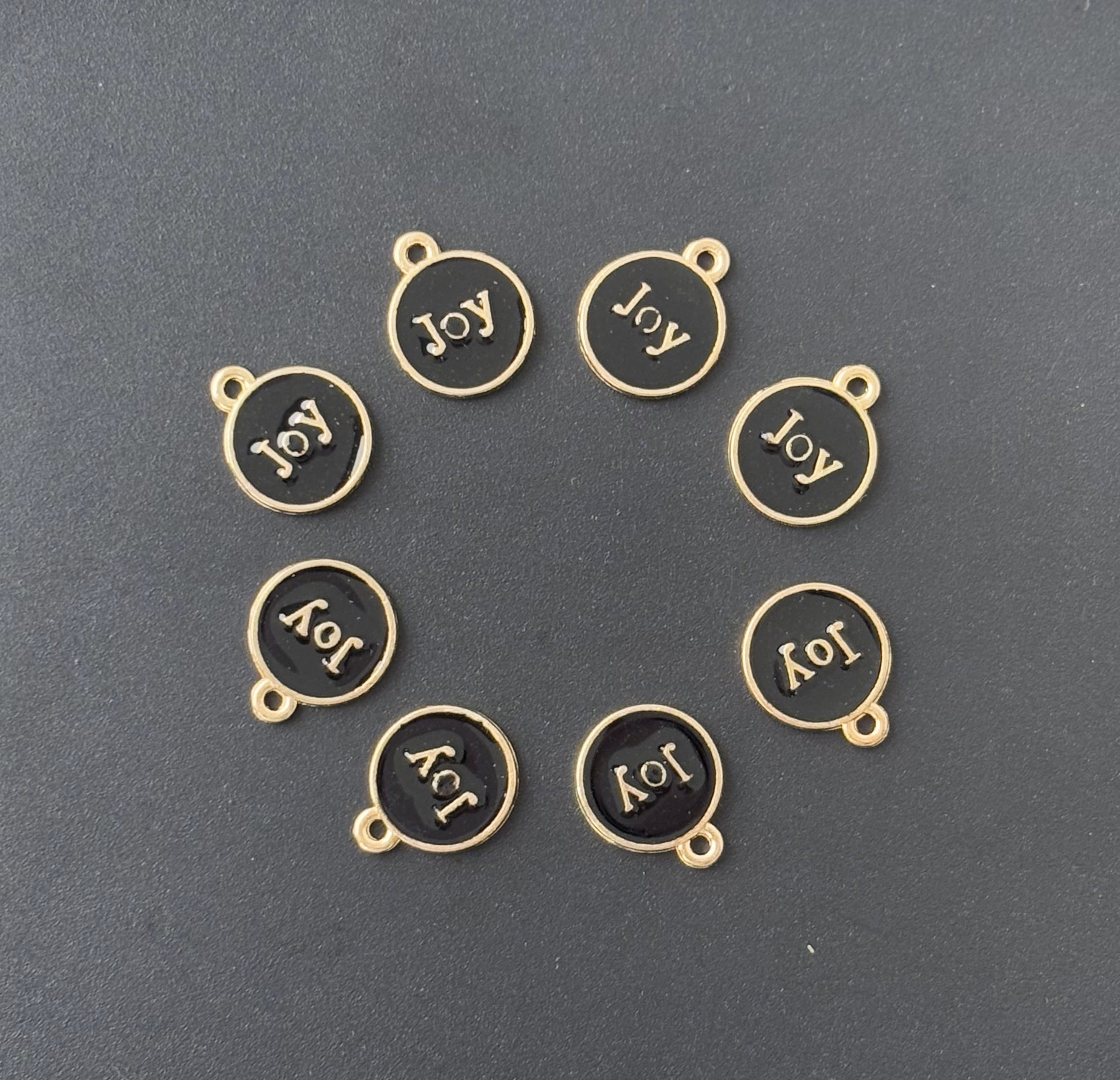 Four Pieces Enamelled Charms - Black Joy Charms