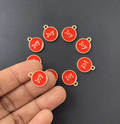 Four Pieces Enamelled Charms - Red Joy Charms