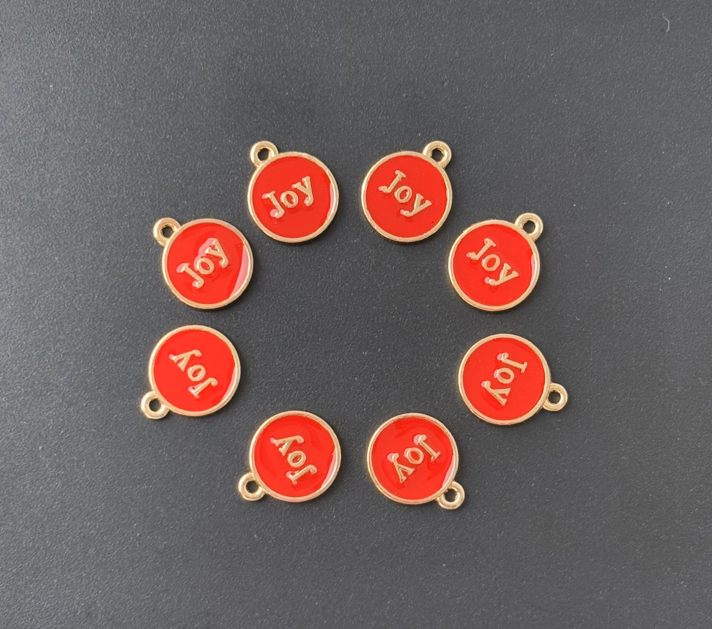 Four Pieces Enamelled Charms - Red Joy Charms