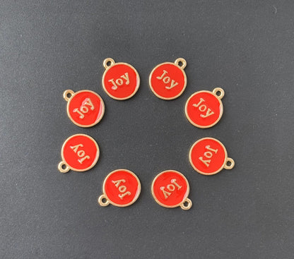 Four Pieces Enamelled Charms - Red Joy Charms
