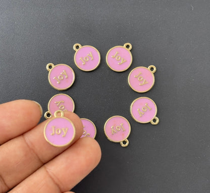 Four Pieces Enamelled Charms - Lavendar Joy Charms