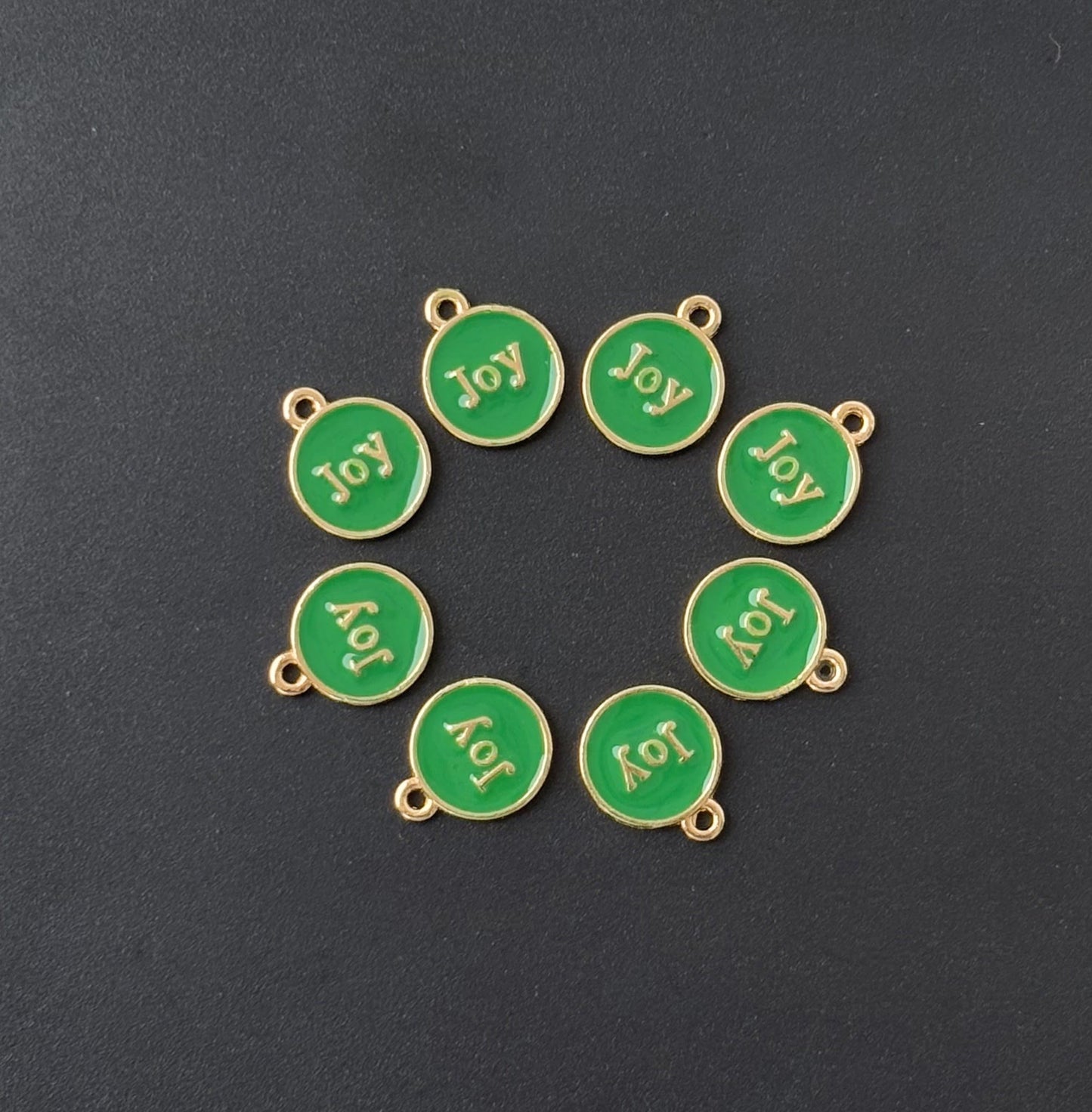 Four Pieces Enamelled Charms - Green Joy Charms
