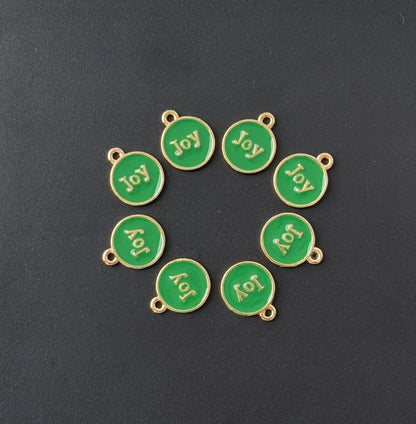 Four Pieces Enamelled Charms - Green Joy Charms