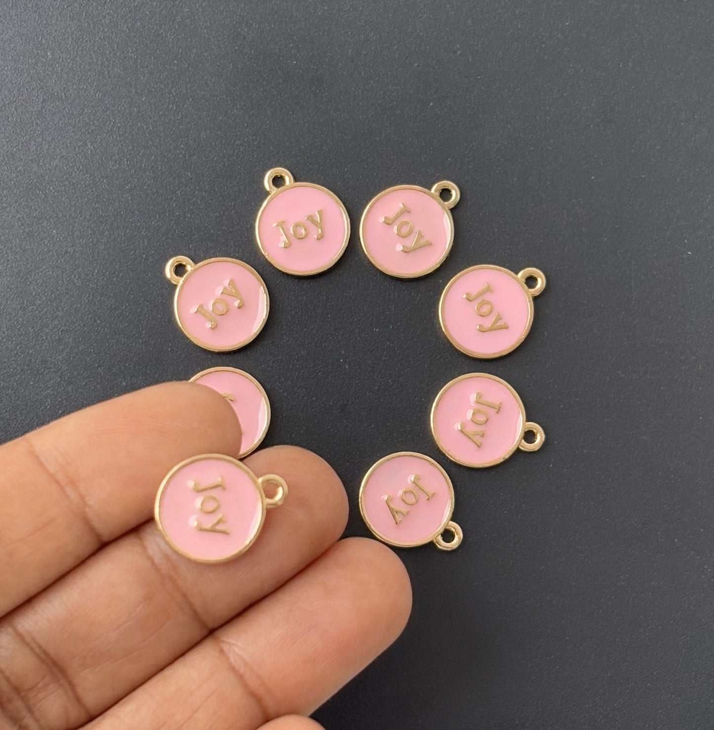 Four Pieces Enamelled Charms - Pink Joy Charms