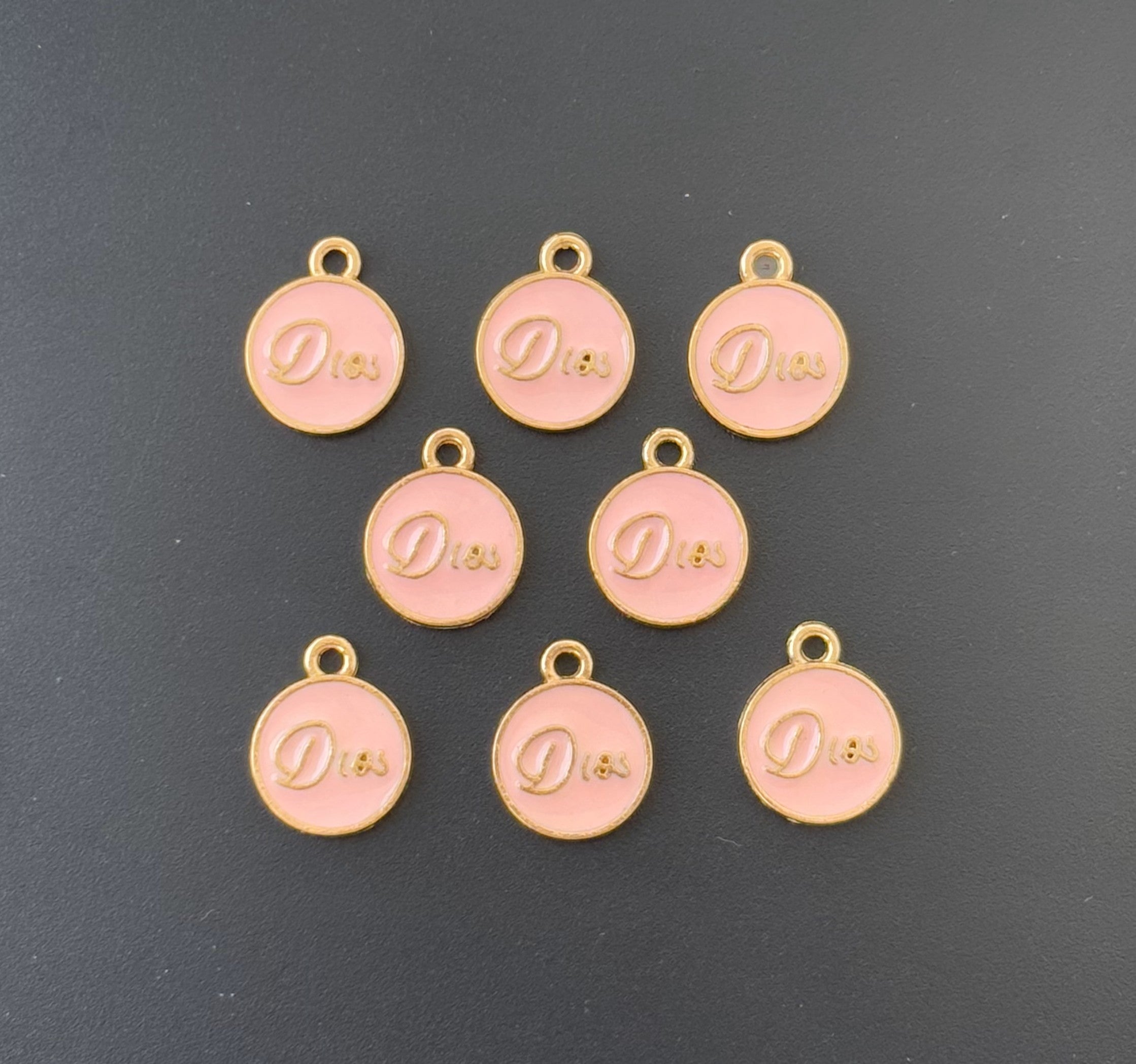 Four Pieces Enamelled Charms - Pink Dior-Inspired Charms