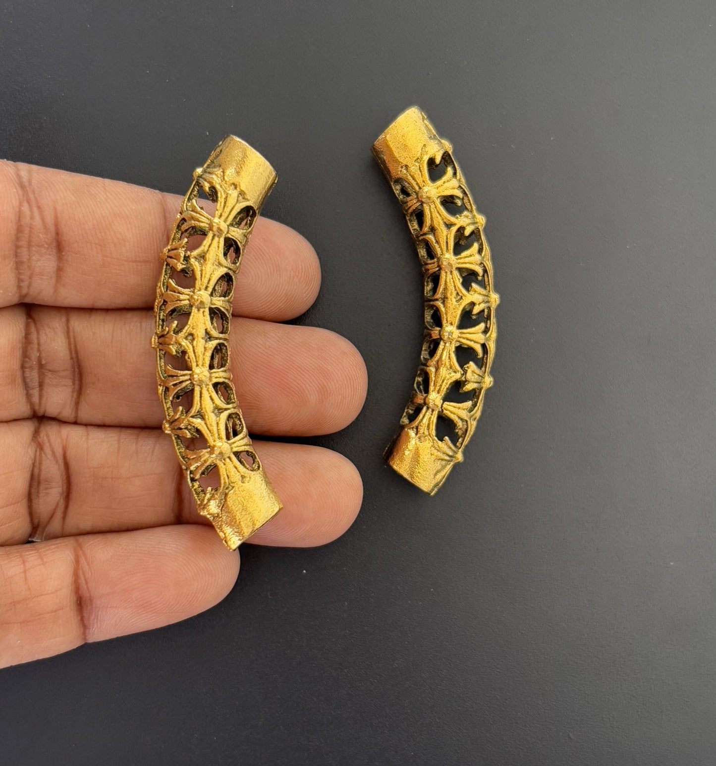 Ornate Curved Gold Jewelry Connectors