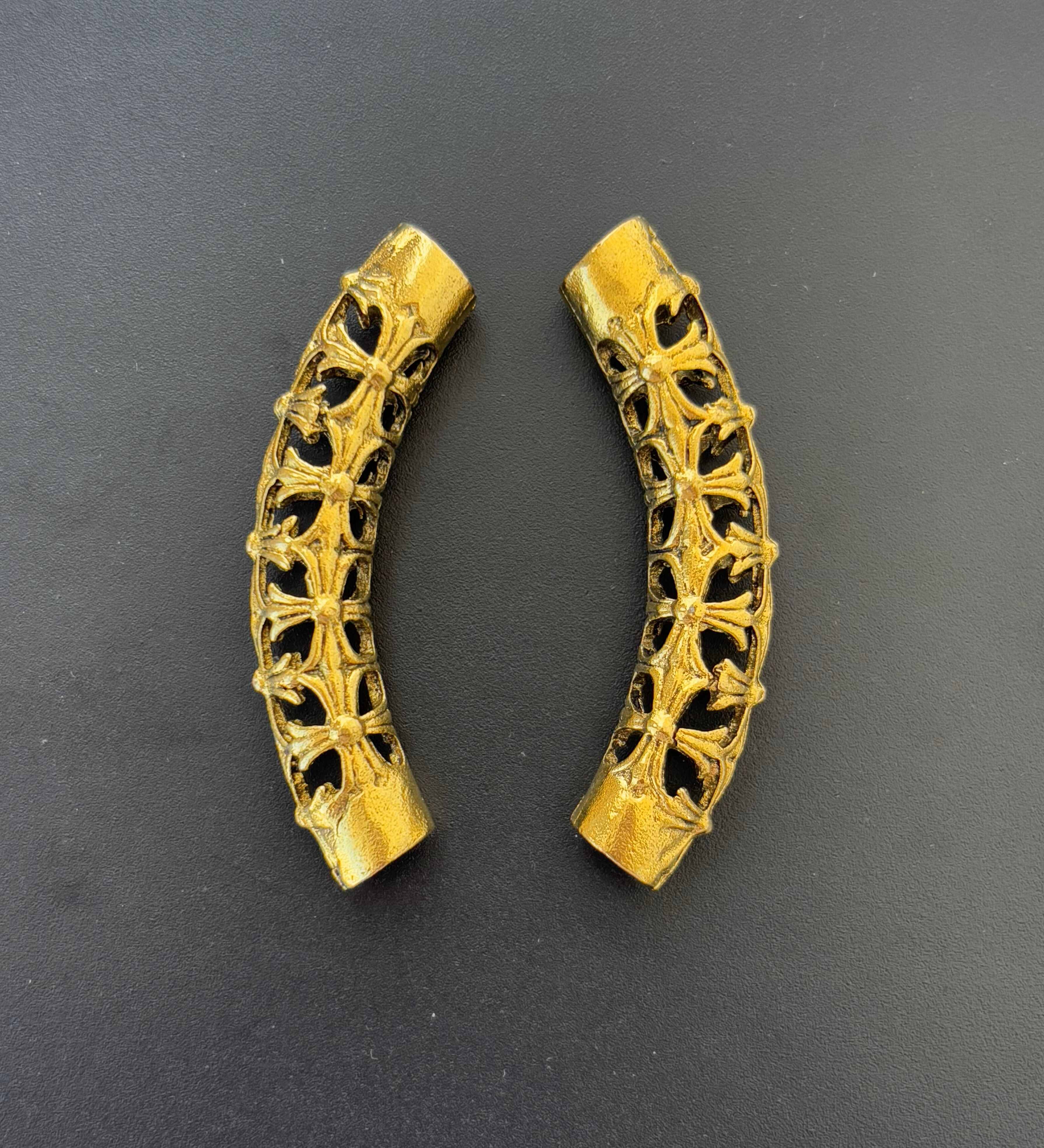Ornate Curved Gold Jewelry Connectors