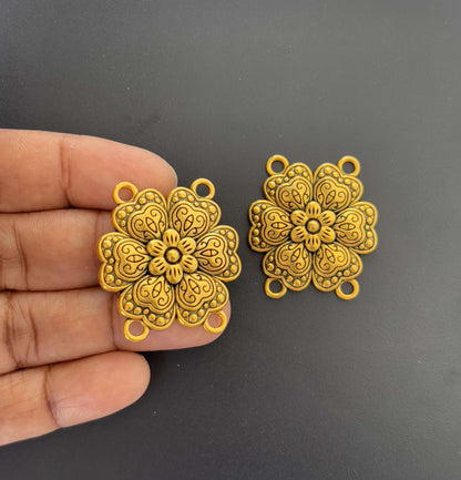 Antique Gold Flower Jewelry Connectors