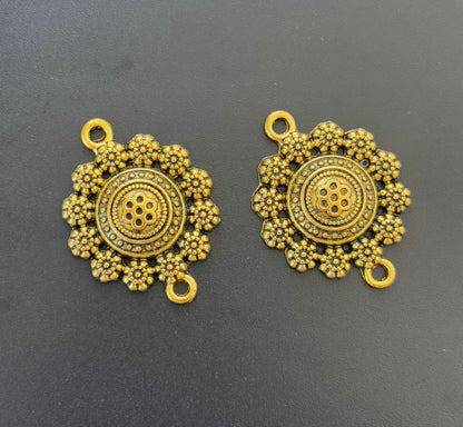 Intricate Floral Gold Flower Jewelry Connectors