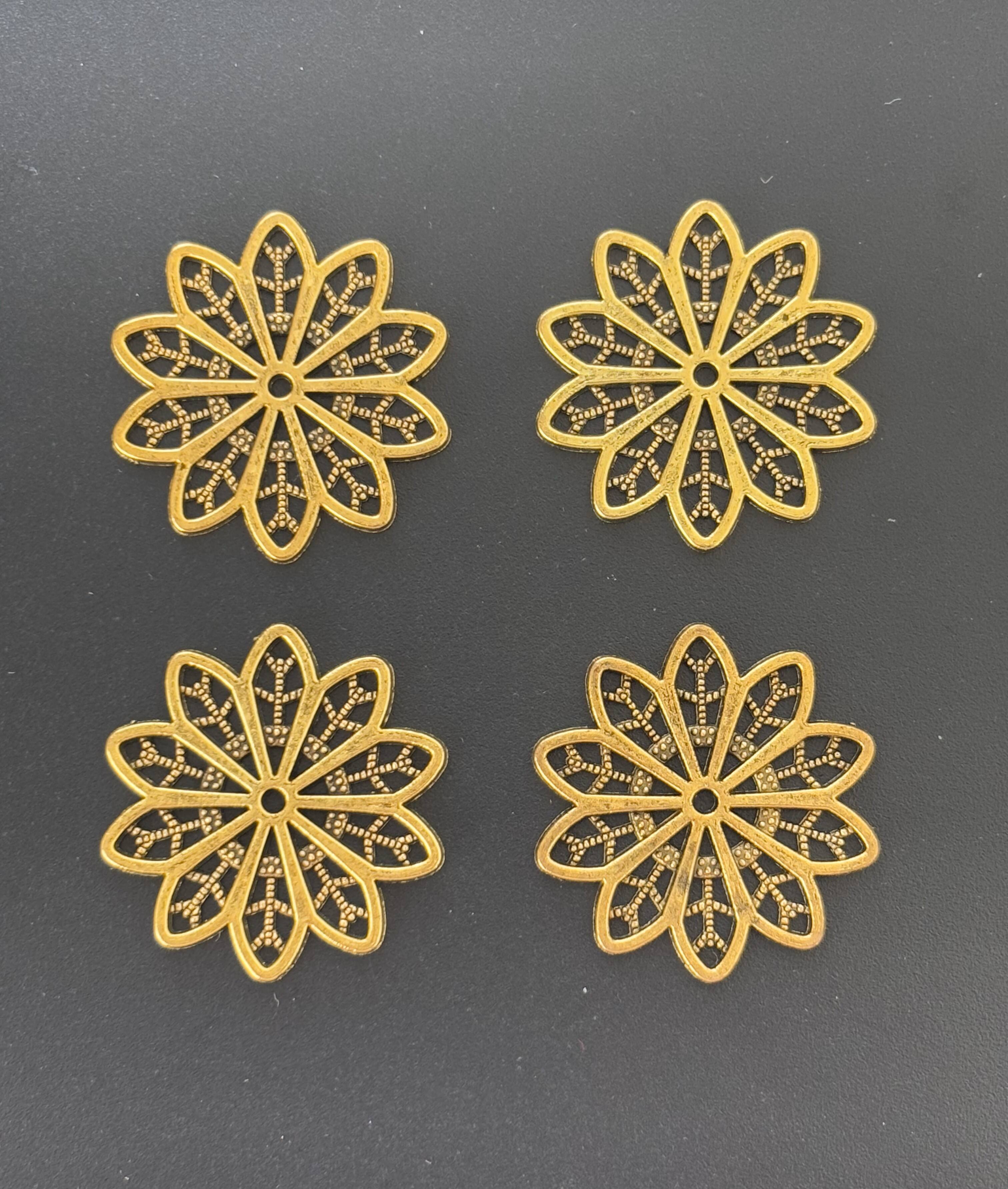 Delicate Filigree Flower Connectors