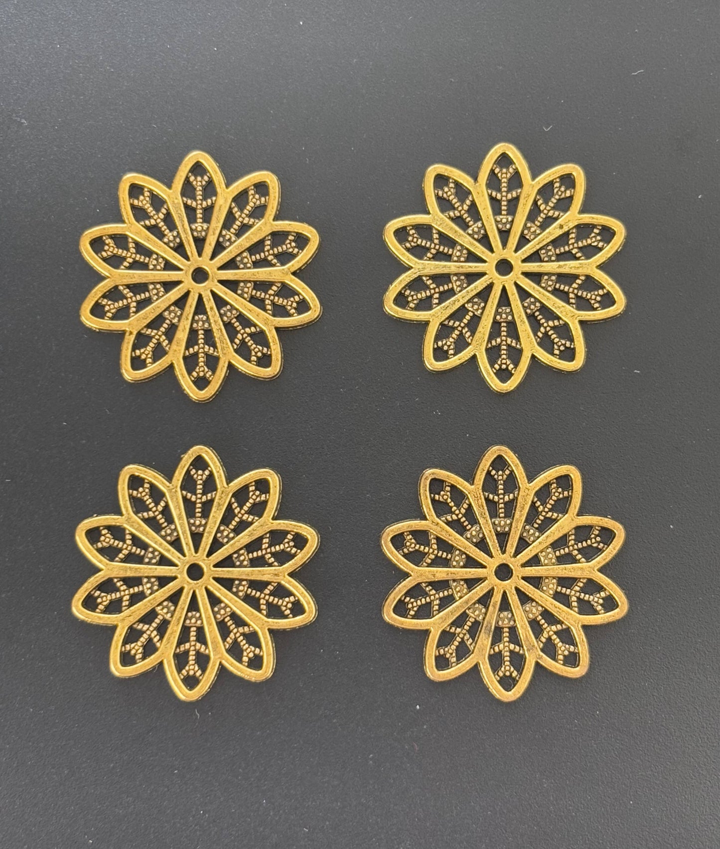 Delicate Filigree Flower Connectors