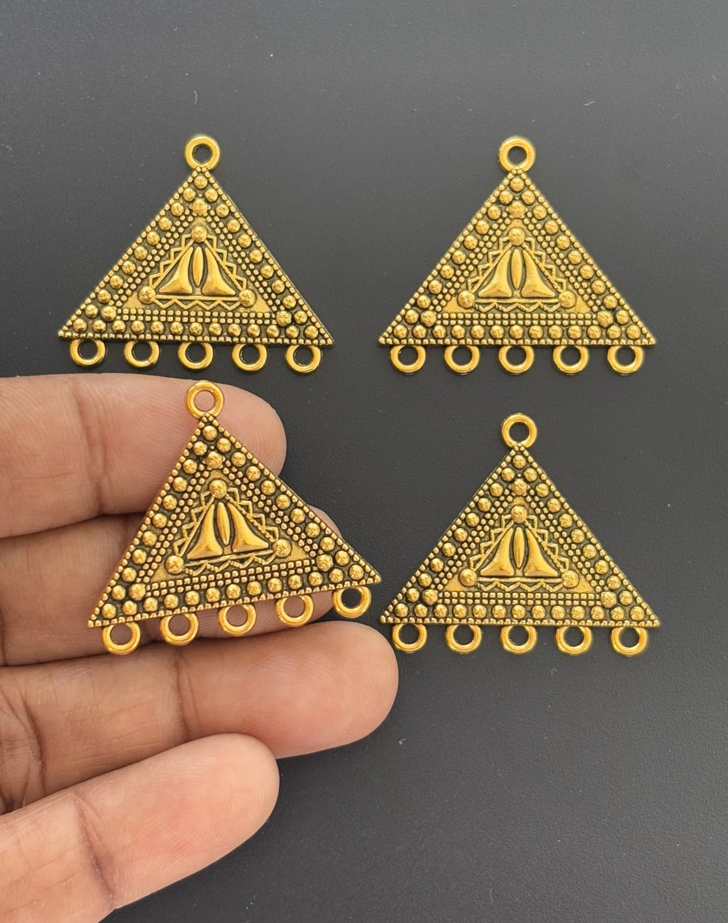Antique Gold Triangle Jewelry Connectors