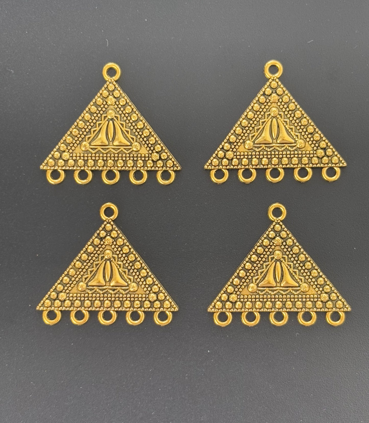 Antique Gold Triangle Jewelry Connectors