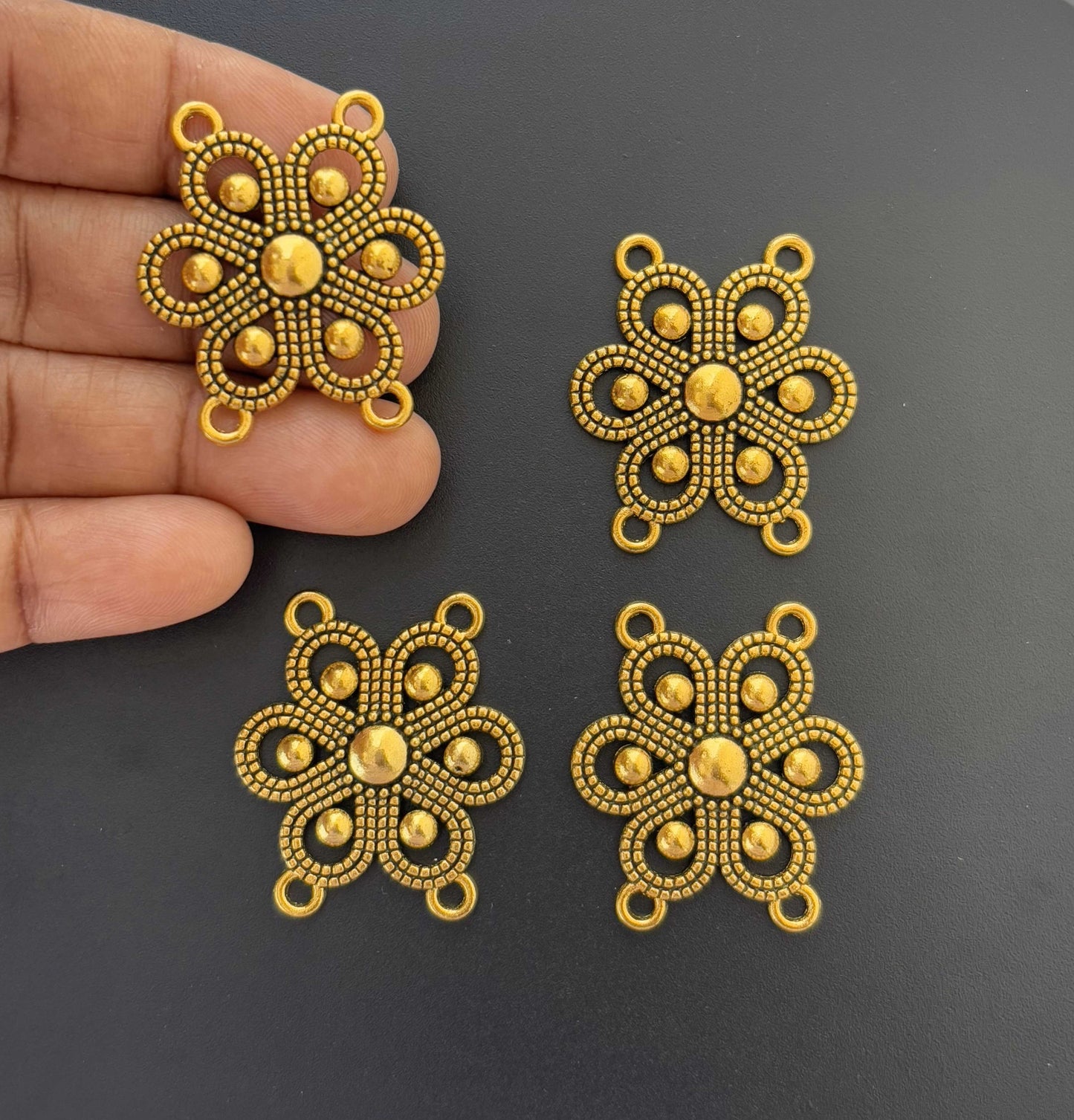 Floral Jewelry Connectors with Six Petals