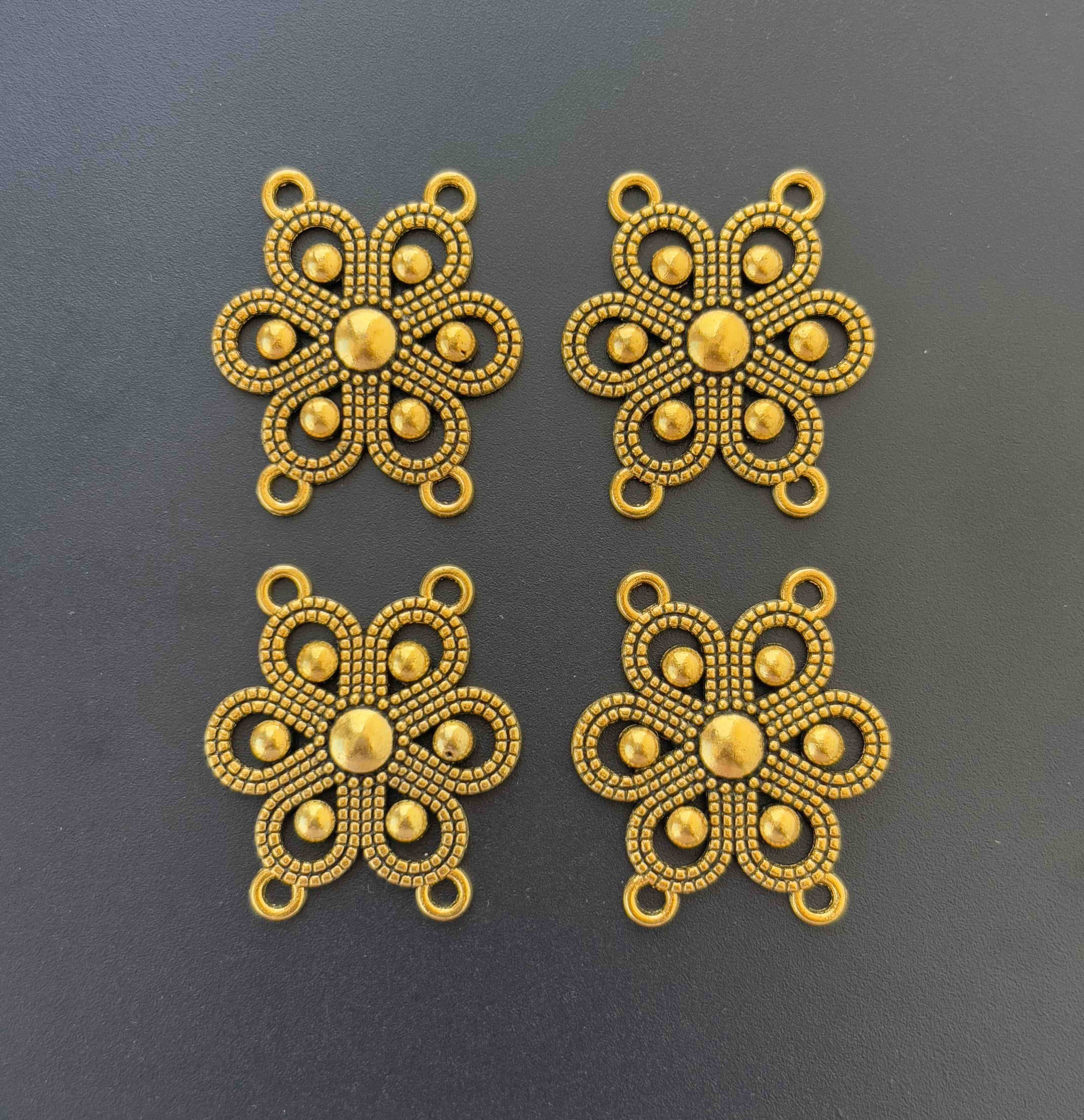 Floral Jewelry Connectors with Six Petals