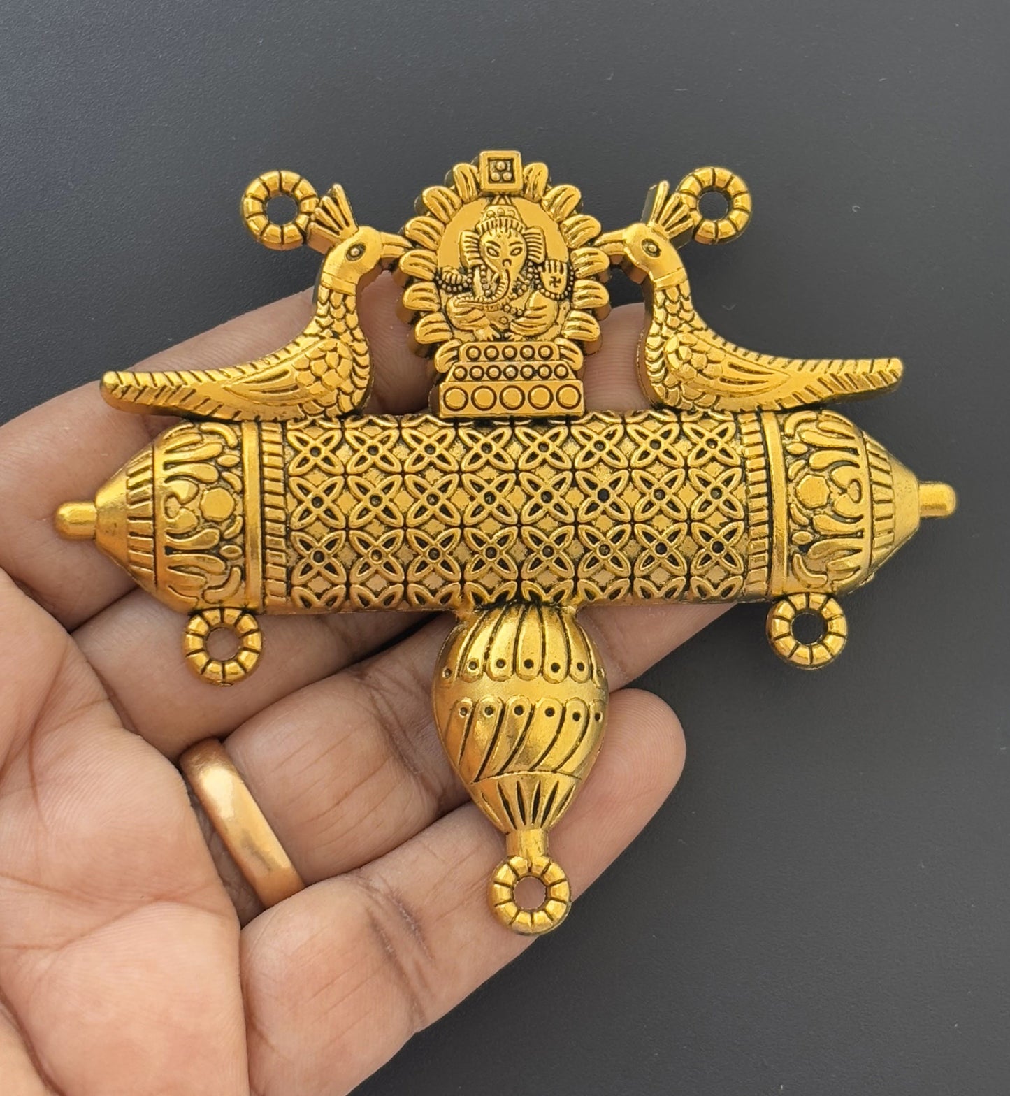 Lord Ganesha Pendant with Twin Peacocks