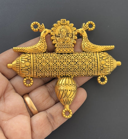 Lord Ganesha Pendant with Twin Peacocks
