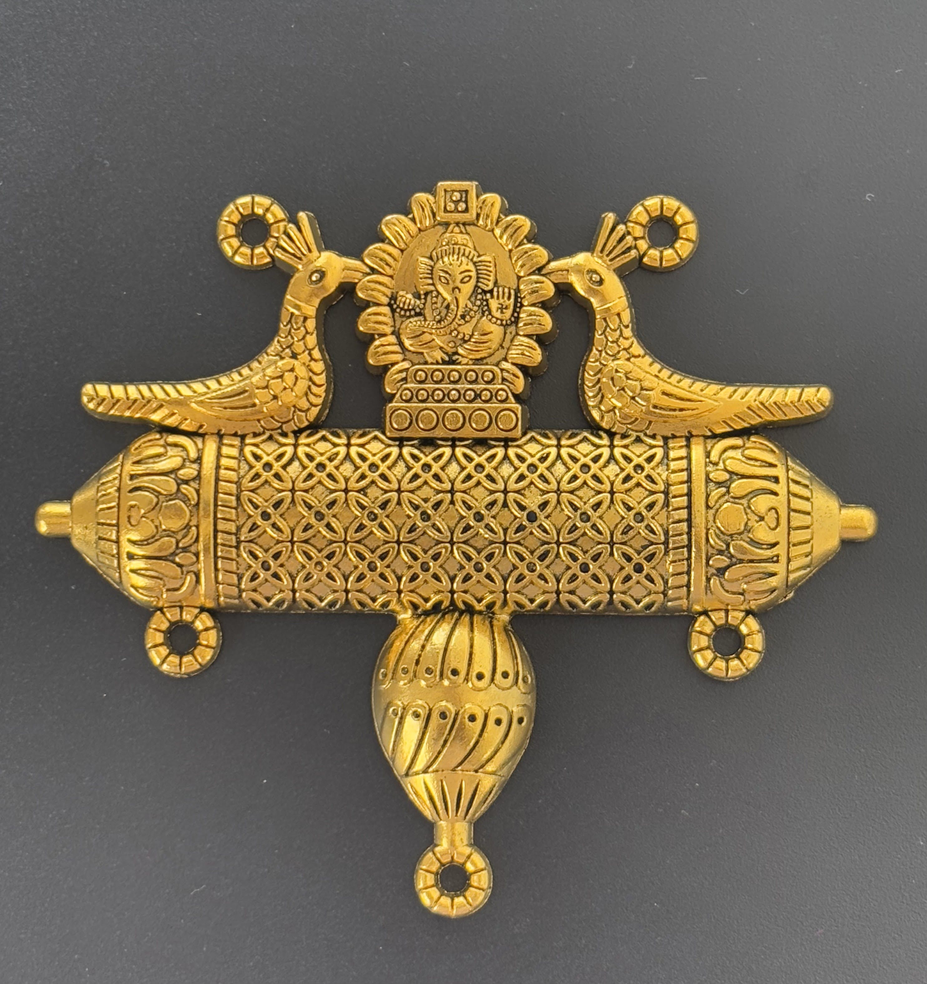 Lord Ganesha Pendant with Twin Peacocks