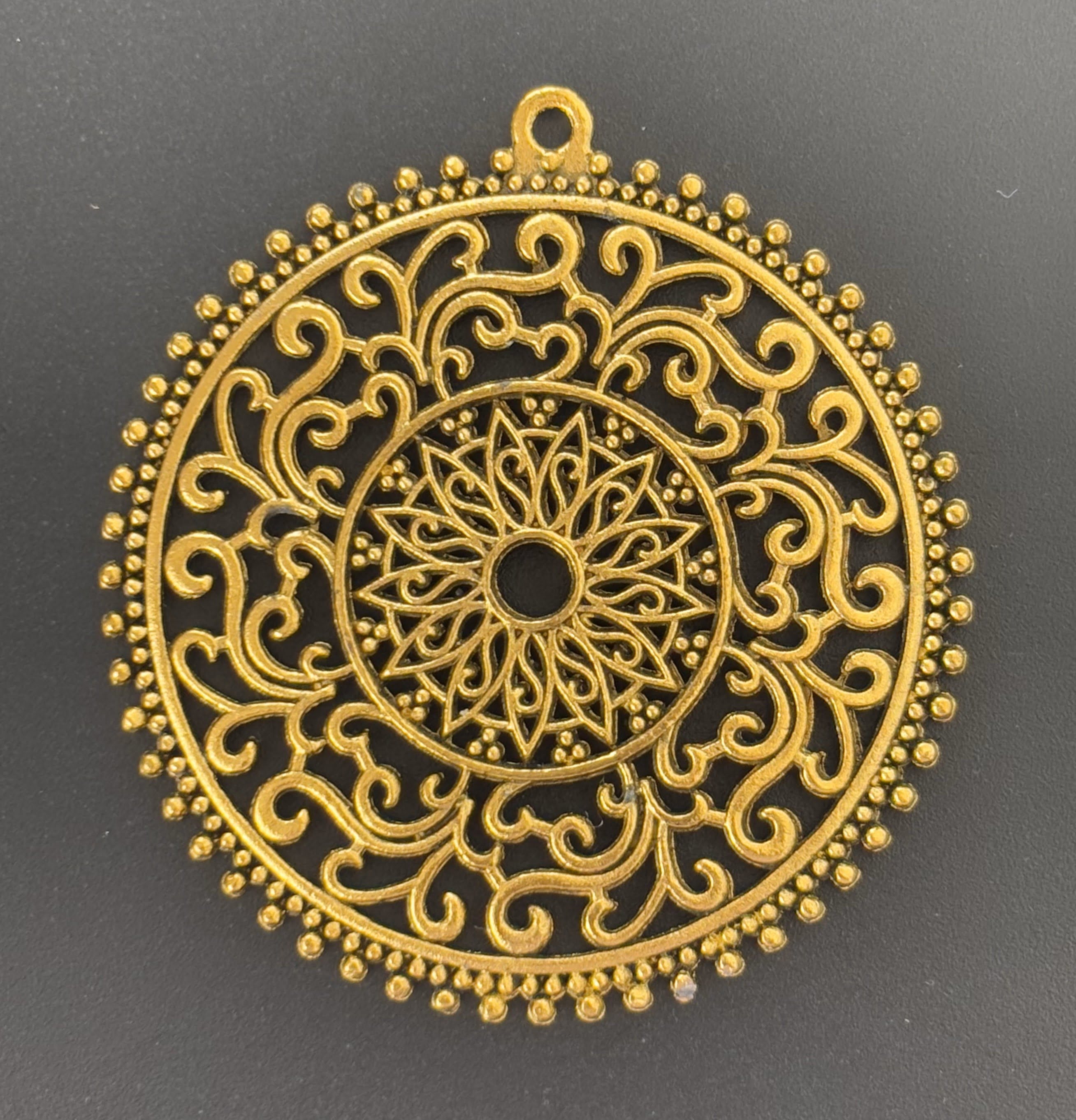 Intricate Filigree Mandala Pendant