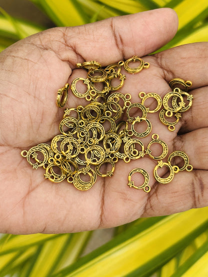 Gold Crescent Moon and Star Charms