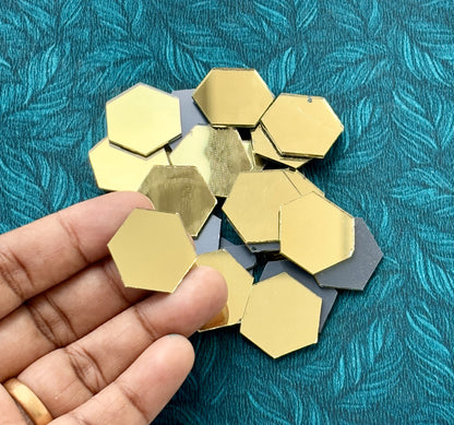Gold Fancy Shape - Hexagon Cut Mirrors
