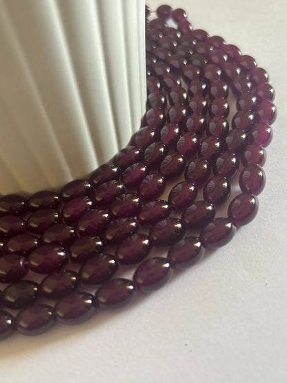Oval Grape Glass Beads
