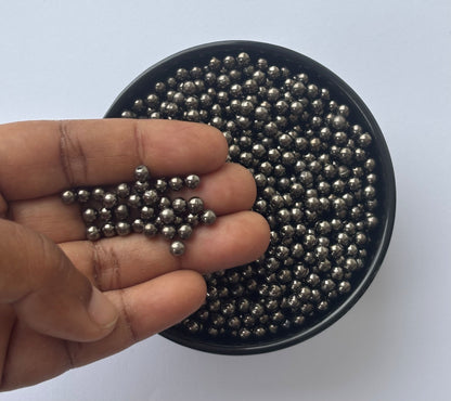 Gunmetal Metallic Round Decoration Beads - Non-Hole Craft and Filler Supplies