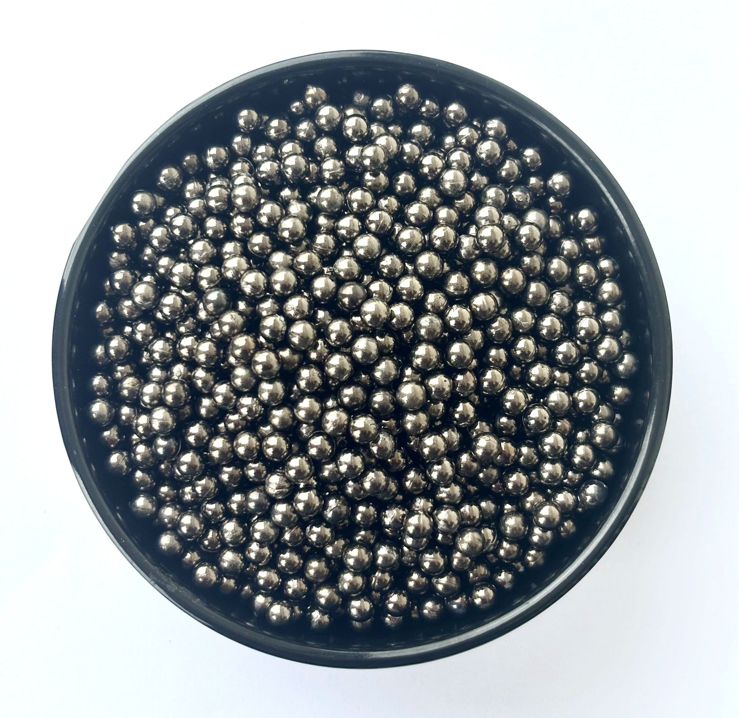 Gunmetal Metallic Round Decoration Beads - Non-Hole Craft and Filler Supplies