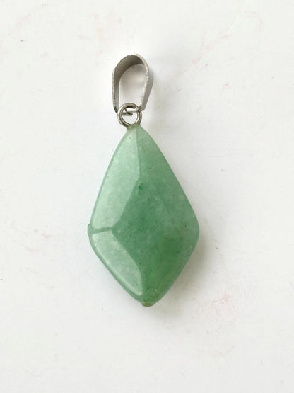 Mint Green Kite Shaped Faceted Semi-Precious Stone Pendant