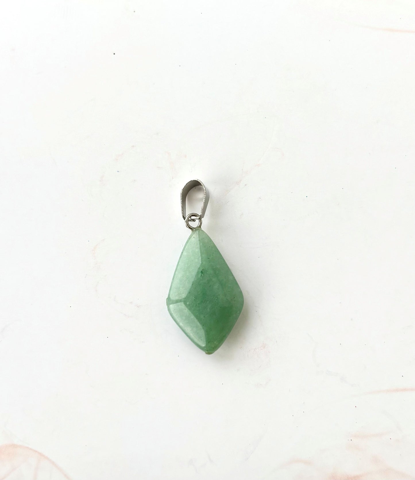 Mint Green Kite Shaped Faceted Semi-Precious Stone Pendant