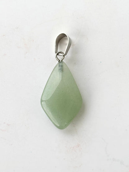 Light Mint Green Kite Shaped Faceted Semi-Precious Stone Pendant