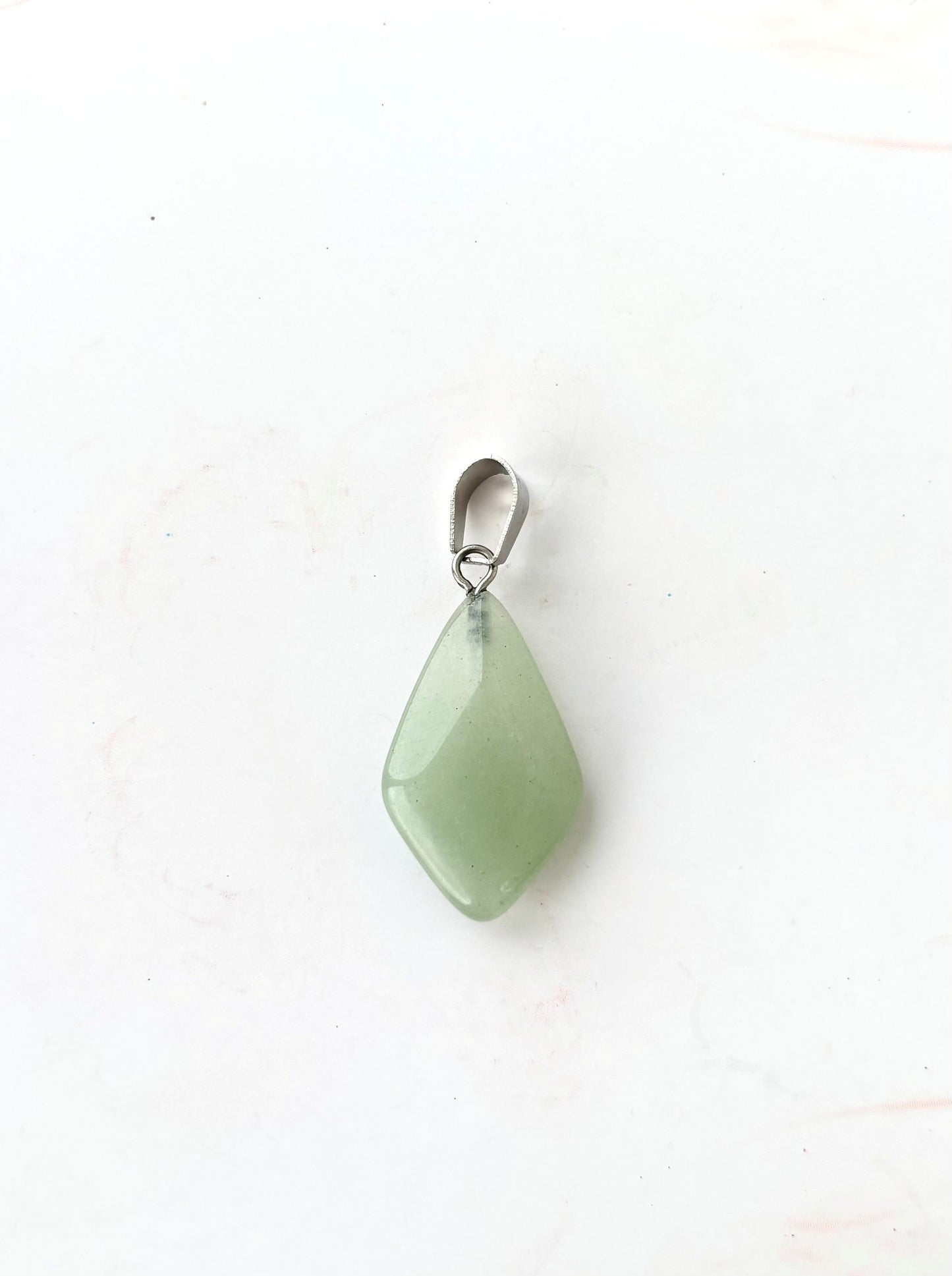 Light Mint Green Kite Shaped Faceted Semi-Precious Stone Pendant