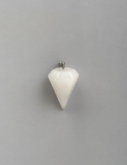 White Quartz Hexagonal Cone Shaped Pendant