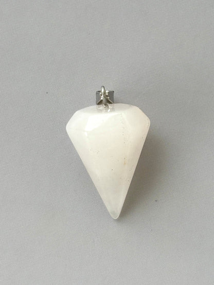 White Quartz Hexagonal Cone Shaped Pendant