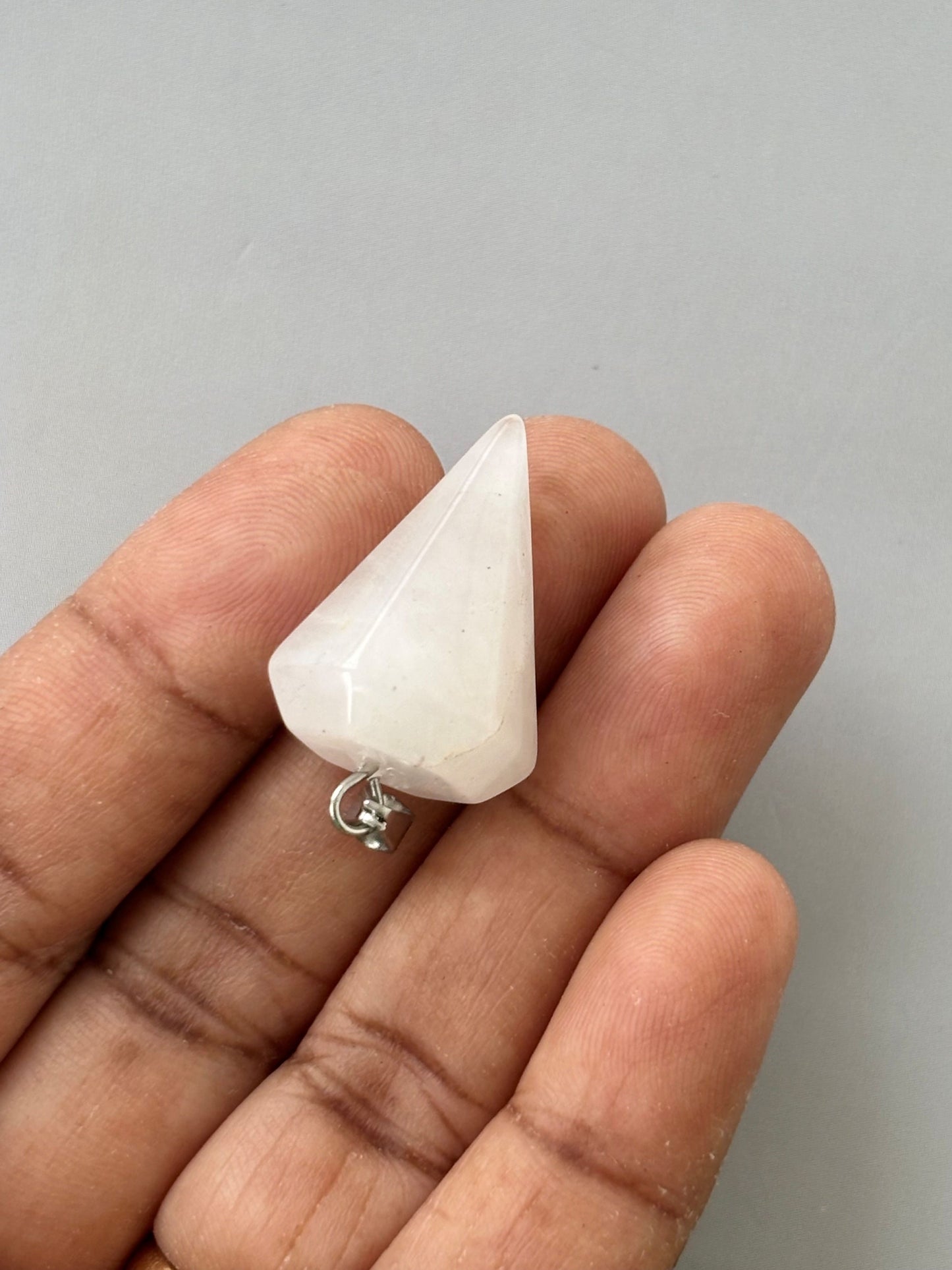 White Quartz Hexagonal Cone Shaped Pendant
