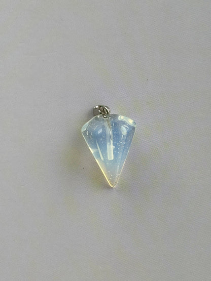 Moonlight Opalite Hexagon Faceted Crystal Pendant