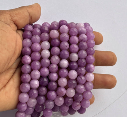 Natural Lavender Jade Round Beads for Jewelry Making