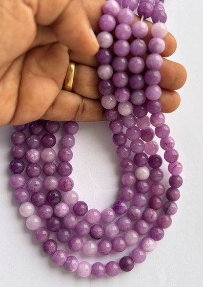 Natural Lavender Jade Round Beads for Jewelry Making