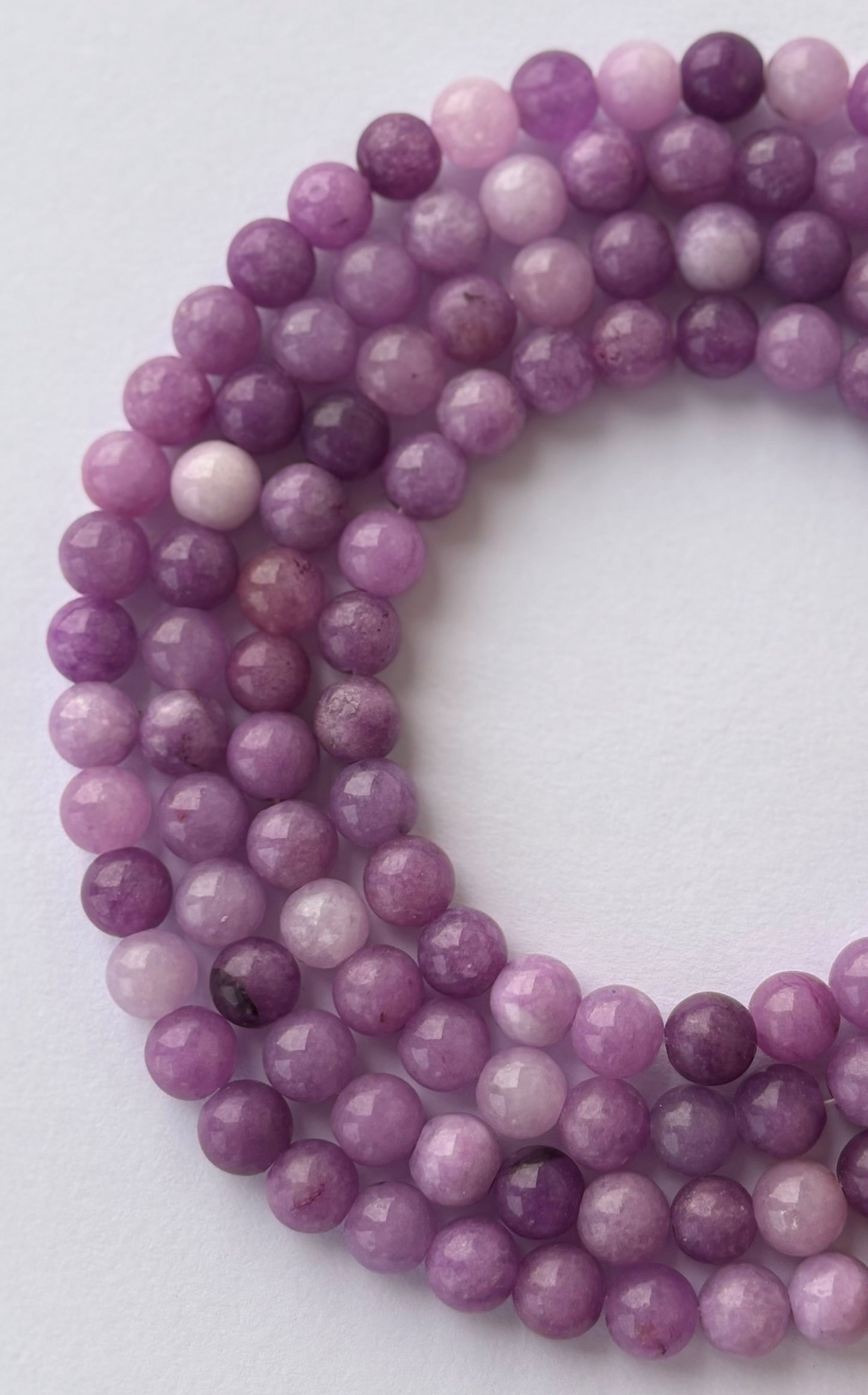 Natural Lavender Jade Round Beads for Jewelry Making