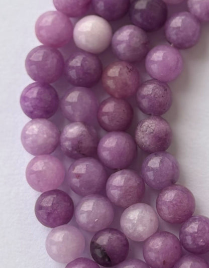 Natural Lavender Jade Round Beads for Jewelry Making