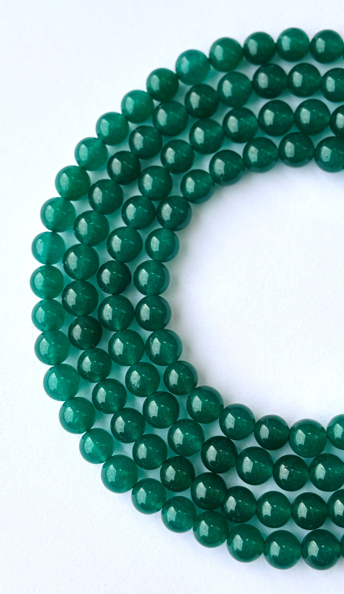 Natural Dark Green Jade Round Beads for Jewelry Making