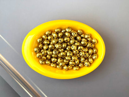 Golden Faceted Round CCB Beads
