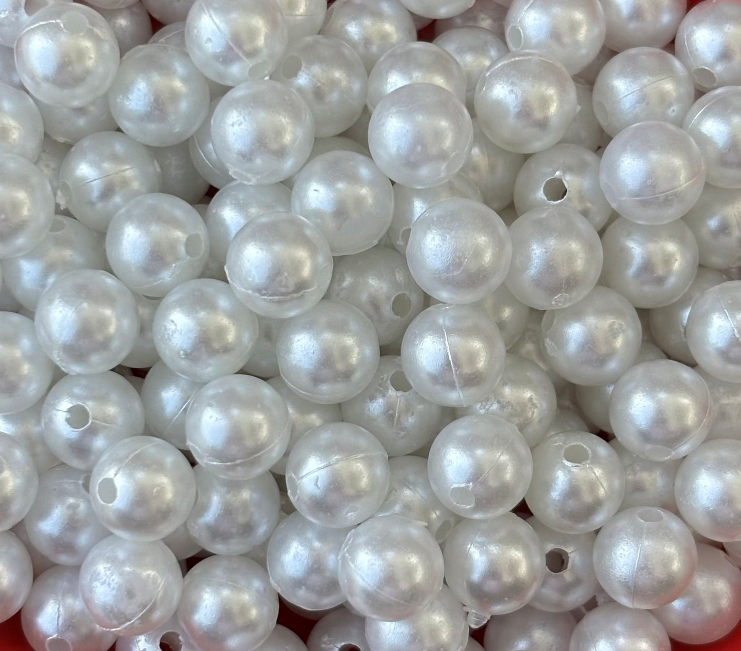 Lightweight White Acrylic Pearl Beads 8MM
