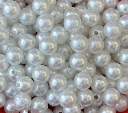 Lightweight White Acrylic Pearl Beads 8MM